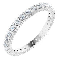 10K White Gold 5/8 CTW Natural Diamond Eternity Band Size 5.25
