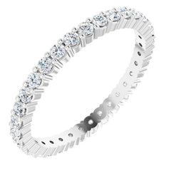 10K White Gold 5/8 CTW Natural Diamond Eternity Band Size 7.25