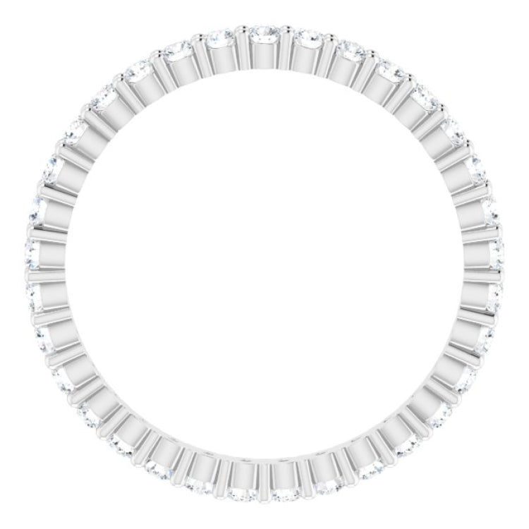 10K White Gold 5/8 CTW Natural Diamond Eternity Band Size 7.25