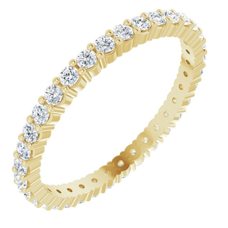 10K Yellow Gold 5/8 CTW Natural Diamond Eternity Band Size 8.25