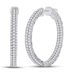 14k 2.05ct-Diamond Hoop Earrings