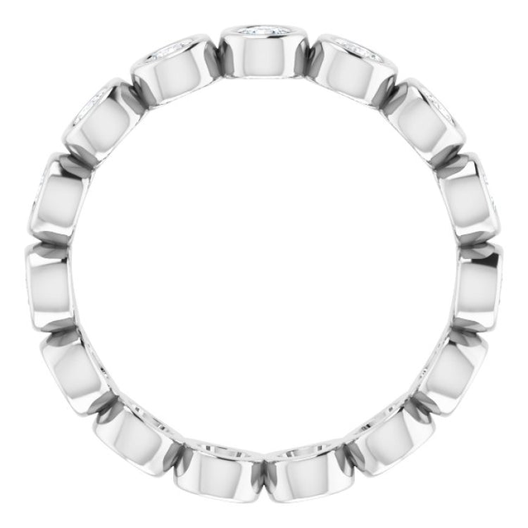 10K White Gold 1 CTW Natural Diamond Eternity Band Size 8