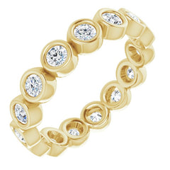 10K Yellow Gold 1 CTW Natural Diamond Eternity Band Size 8