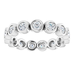 10K White Gold 1 CTW Natural Diamond Eternity Band Size 8.5