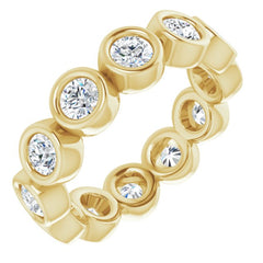 10K Yellow Gold 1 CTW Natural Diamond Eternity Band Size 4.25