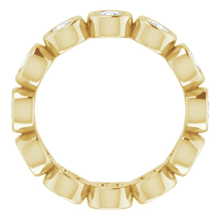 10K Yellow Gold 1 CTW Natural Diamond Eternity Band Size 4.25