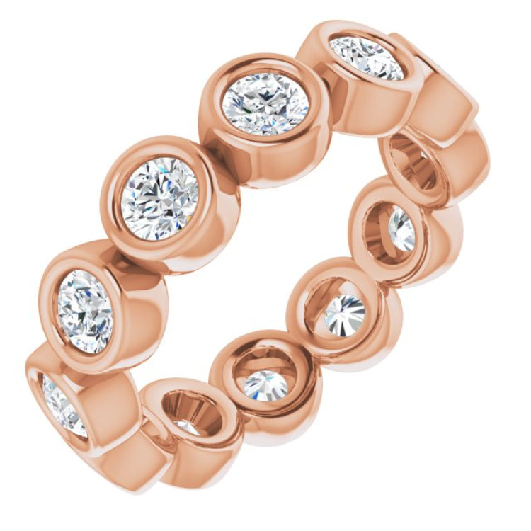 10K Rose Gold 1 CTW Natural Diamond Eternity Band Size 4.5