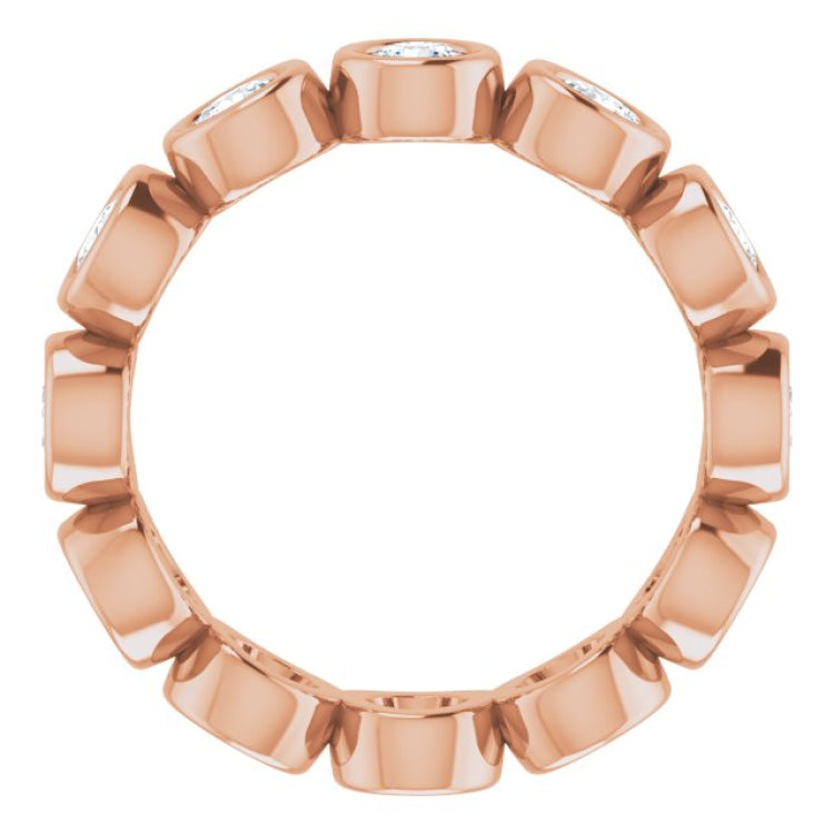 10K Rose Gold 1 CTW Natural Diamond Eternity Band Size 4.5