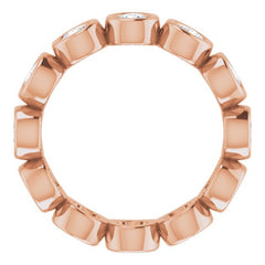 10K Rose Gold 1 CTW Natural Diamond Eternity Band Size 4.5