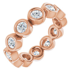 10K Rose Gold 1 CTW Natural Diamond Eternity Band Size 5