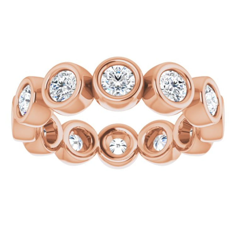 10K Rose Gold 1 CTW Natural Diamond Eternity Band Size 5