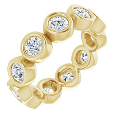 10K Yellow Gold 1 1/3 CTW Natural Diamond Eternity Band Size 4.25