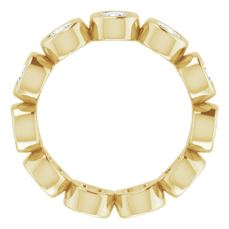 10K Yellow Gold 1 1/3 CTW Natural Diamond Eternity Band Size 4.25