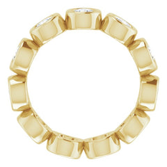 10K Yellow Gold 1 1/3 CTW Natural Diamond Eternity Band Size 4.25