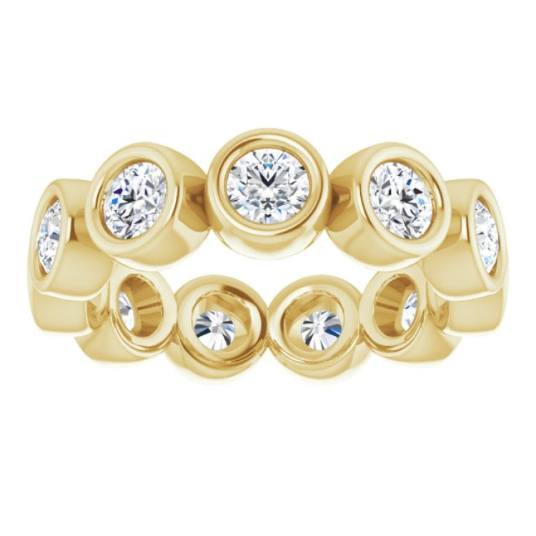 10K Yellow Gold 1 1/3 CTW Natural Diamond Eternity Band Size 4.25