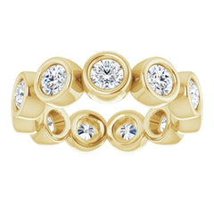 10K Yellow Gold 1 1/3 CTW Natural Diamond Eternity Band Size 4.25