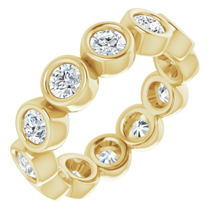 10K Yellow Gold 1 3/8 CTW Natural Diamond Eternity Band Size 5.25