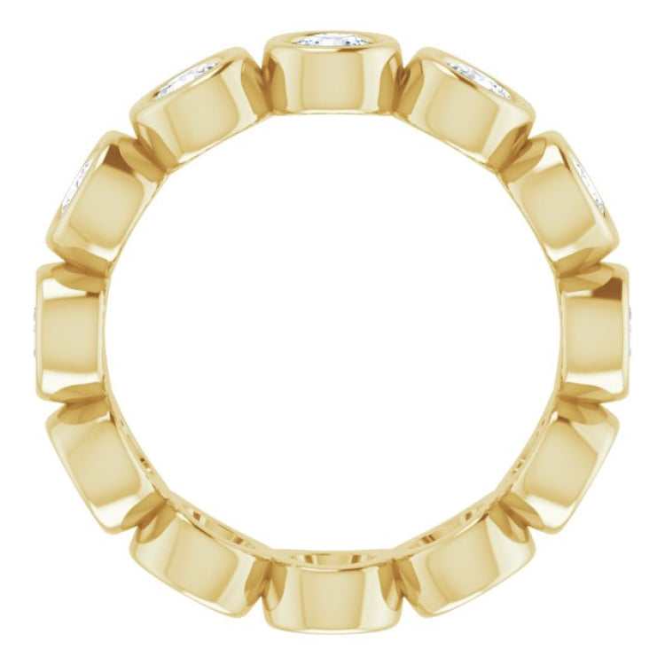 10K Yellow Gold 1 3/8 CTW Natural Diamond Eternity Band Size 5.25