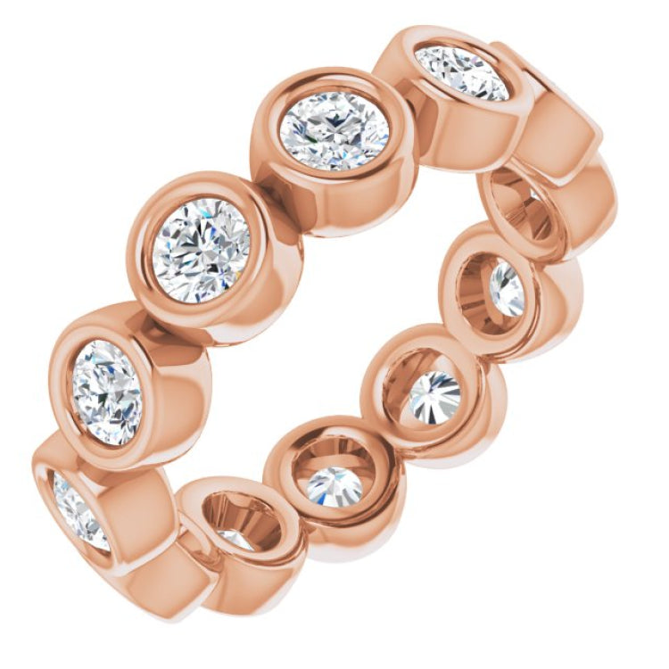 10K Rose Gold 1 3/8 CTW Natural Diamond Eternity Band Size 5.75