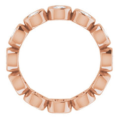 10K Rose Gold 1 3/8 CTW Natural Diamond Eternity Band Size 5.75