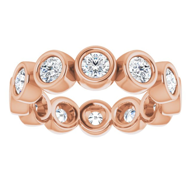 10K Rose Gold 1 3/8 CTW Natural Diamond Eternity Band Size 5.75