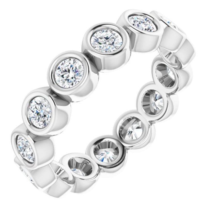 10K White Gold 1 5/8 CTW Natural Diamond Eternity Band Size 8.5