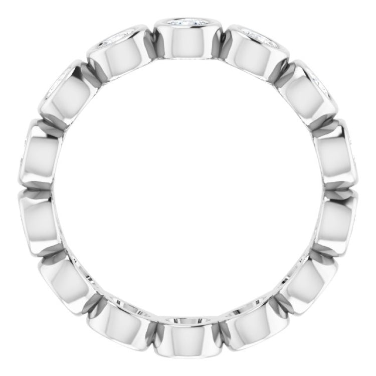 10K White Gold 1 5/8 CTW Natural Diamond Eternity Band Size 8.5