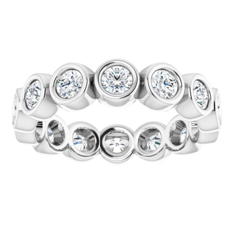 10K White Gold 1 5/8 CTW Natural Diamond Eternity Band Size 8.5