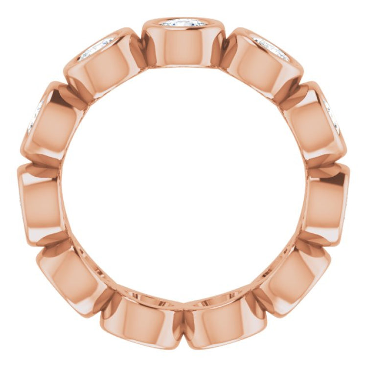 10K Rose Gold 1 5/8 CTW Natural Diamond Eternity Band Size 4