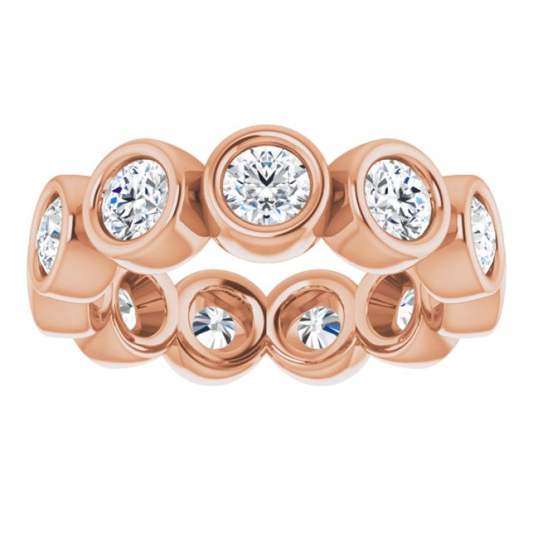 10K Rose Gold 1 5/8 CTW Natural Diamond Eternity Band Size 4