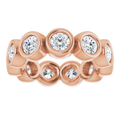 10K Rose Gold 1 5/8 CTW Natural Diamond Eternity Band Size 4