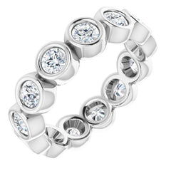 10K White Gold 1 9/10 CTW Natural Diamond Eternity Band Size 7.5