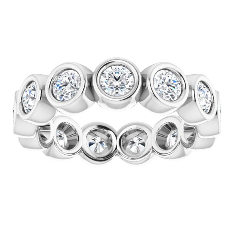 10K White Gold 1 9/10 CTW Natural Diamond Eternity Band Size 7.5