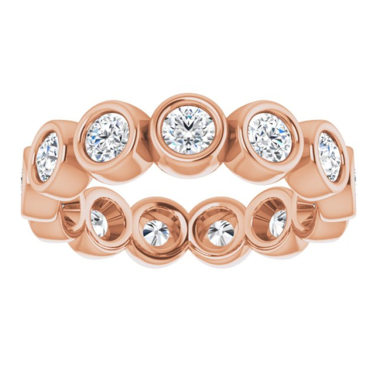 10K Rose Gold 1 9/10 CTW Natural Diamond Eternity Band Size 8