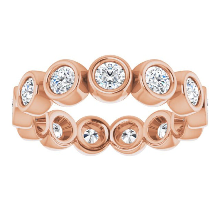 10K Rose Gold 1 9/10 CTW Natural Diamond Eternity Band Size 9