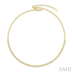 1 Ctw Round Cut Diamond Choker Necklace in 14K Yellow Gold