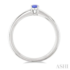 5X3 MM Oval Shape Tanzanite Semi-Precious Solitaire Ring in 14K White Gold
