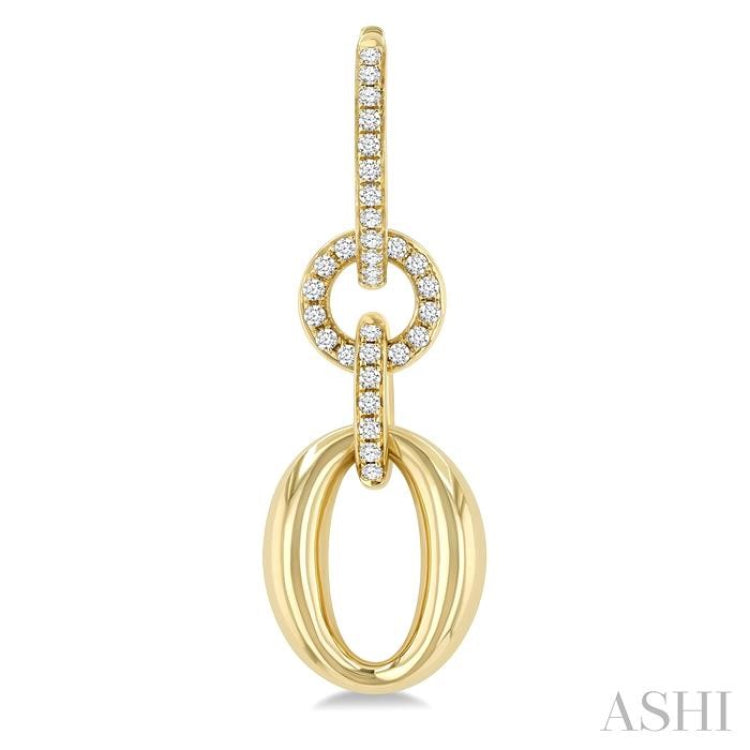 1/2 Ctw Interlocked Ovals and Circles Round Cut Diamond Fashion Earrings in 14K Yellow Gold