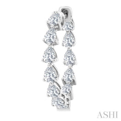 2 5/8 Ctw Inside-Out Pear Cut Diamond Fashion Hoop Earrings in 14K White Gold