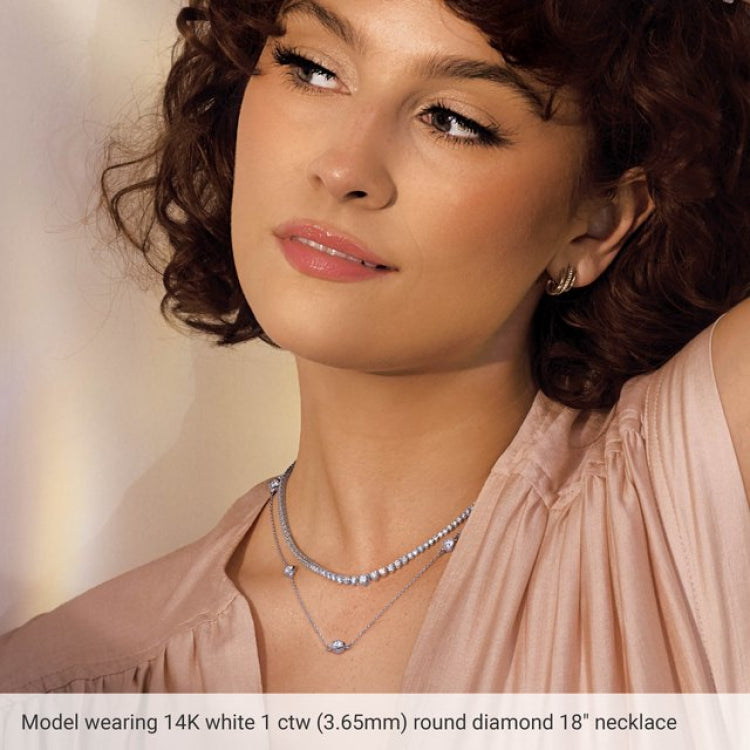 14K Rose Gold 1 CTW Natural Diamond 5-Station 18" Necklace