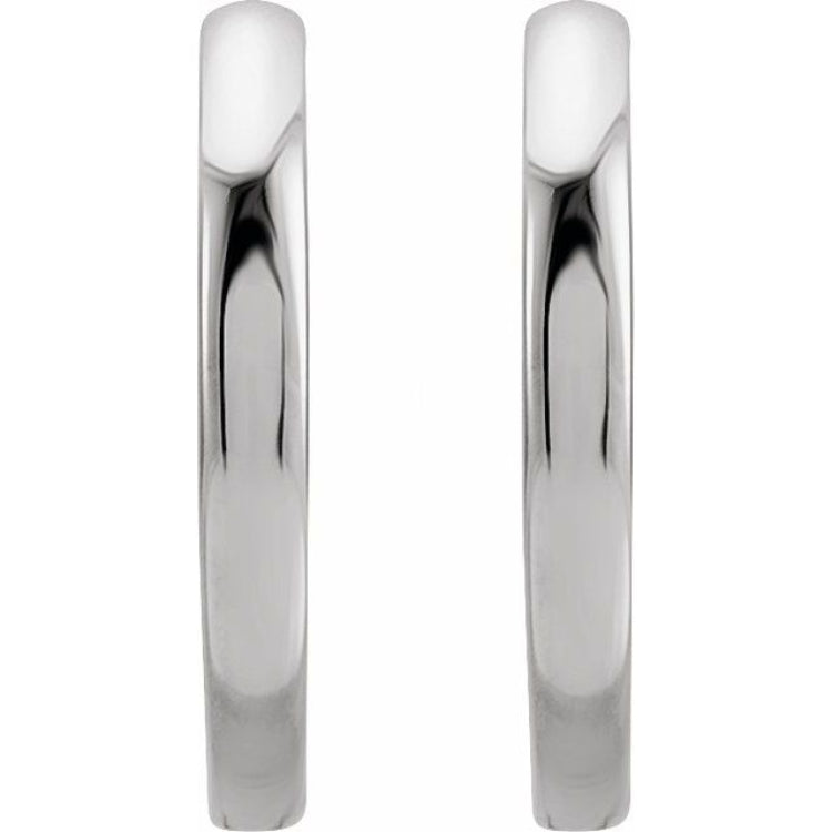 Platinum Hinged 15 mm Hoop Earrings