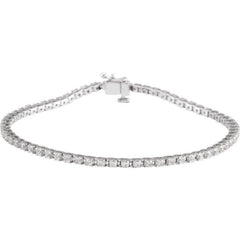 14K White Gold 2 CTW Natural Diamond Line 7 1/4" Bracelet
