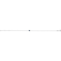 Platinum Natural Blue Sapphire Bezel-Set Solitaire 6 1/2-7 1/2" Bracelet