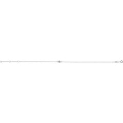 14K White Gold Natural White Sapphire Bezel-Set Solitaire 6 1/2-7 1/2" Bracelet