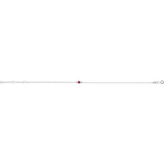 Sterling Silver Natural Ruby Bezel-Set Solitaire 6 1/2-7 1/2" Bracelet