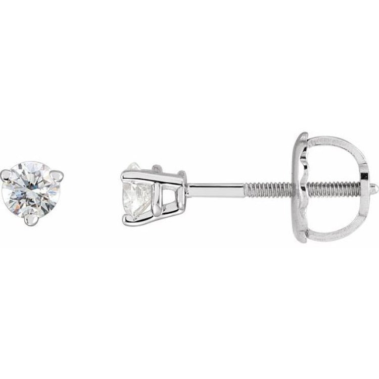 Platinum 1/8 CTW Natural Diamond Earrings