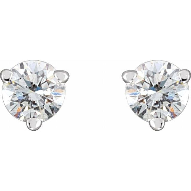Sterling Silver .06 CTW Natural Diamond  Earrings