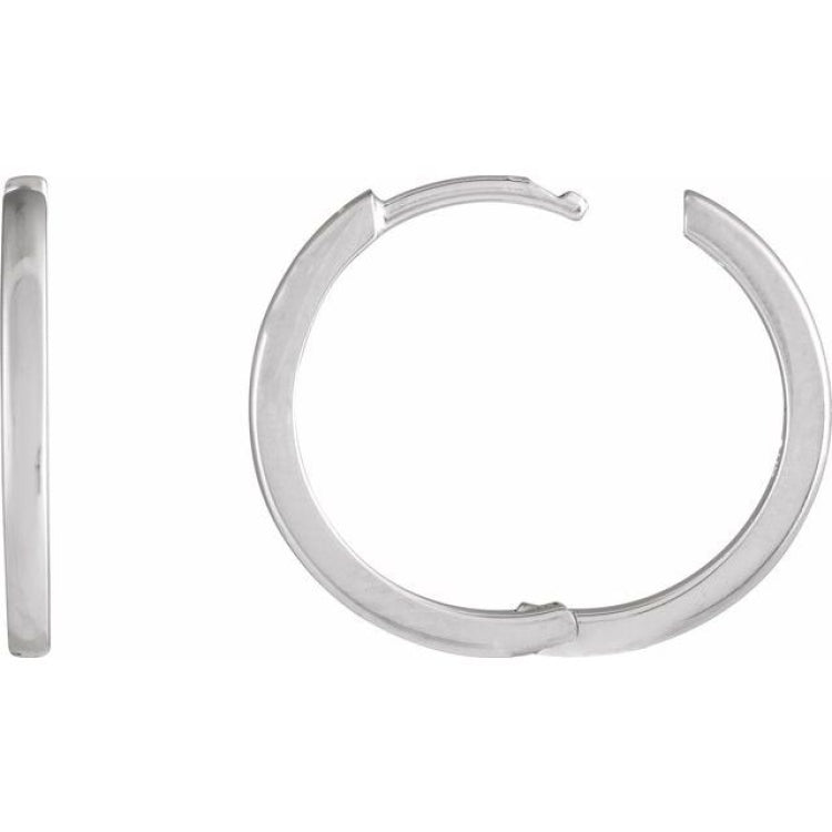 Sterling Silver Hinged 18 mm Hoop Earrings