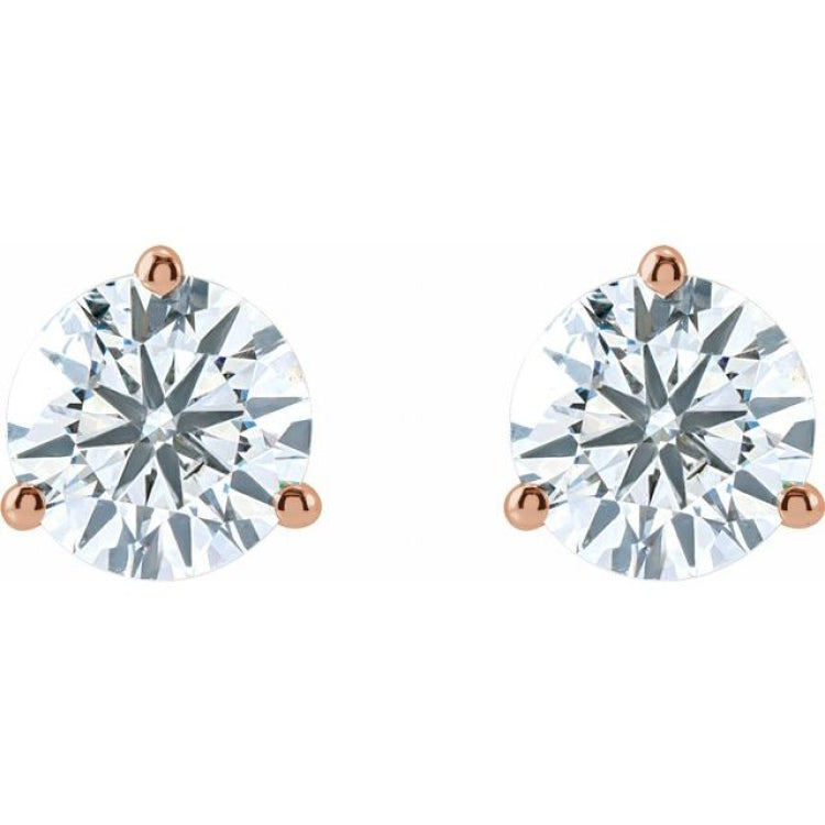 14K Rose Gold 3 CTW Lab-Grown Diamond Stud Earrings