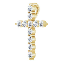14K Yellow Gold 1/4 CTW Lab-Grown Diamond Cross Pendant